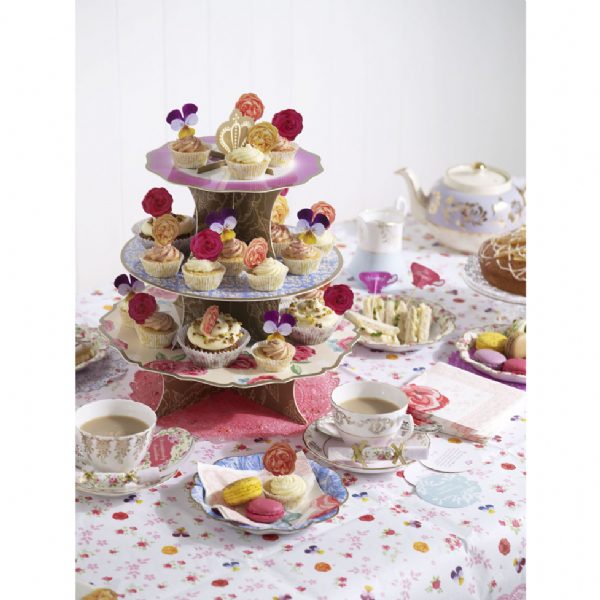 Vintage Chic Floral Printed Cupcake Toppers