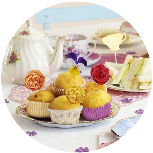 Vintage Chic Floral Printed Cupcake Toppers