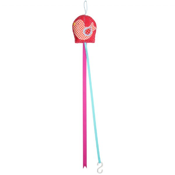Red Bird Cage Felt Clips Holder