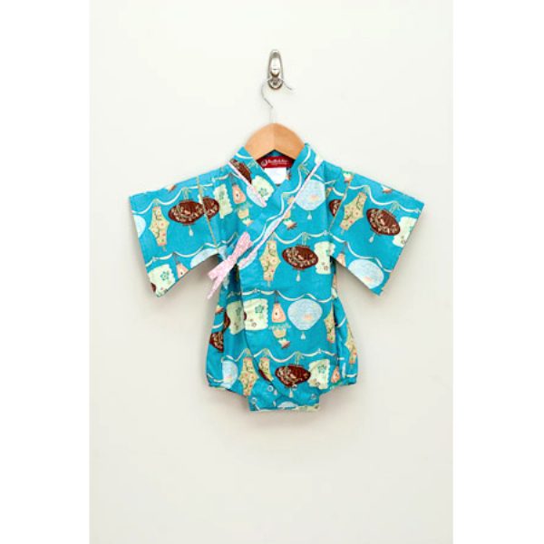 Paper Lanterns Woven Kimono Onesie