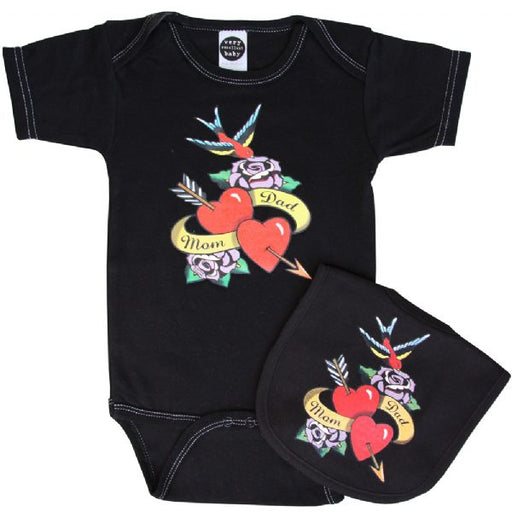Love Mom and Dad Onesie and Bib Set