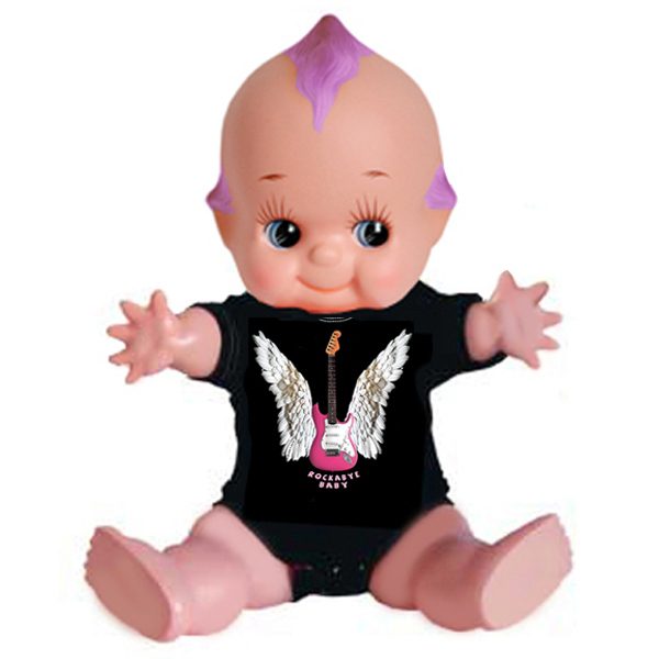 Pink Guitar Onesie + Bib Set