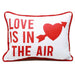 LOVE IS IN THE AIR Pillow in red and white – Romantic decorative accent