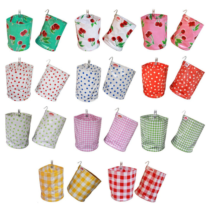 Teal Cherry Print Organizing Vinyl Pouch