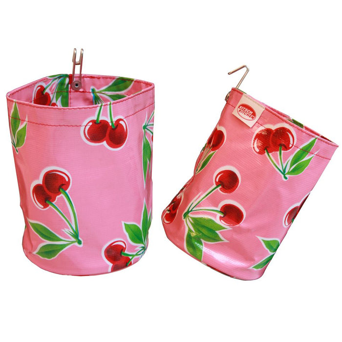 Pink Cherry Print Organizing Vinyl Pouch