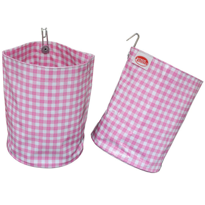 White and Pink Polka Dots Organizing Vinyl Pouch
