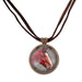 Brown Horse Rosette Pendant Deerskin Necklace