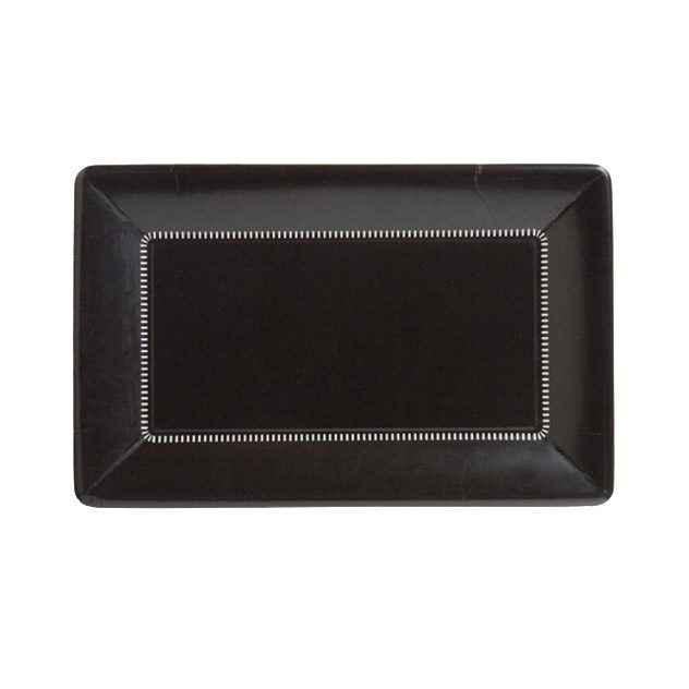 Black Rectangular Dessert Paper Plates