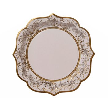 Faux Porcelain Gold Salad Paper Plates