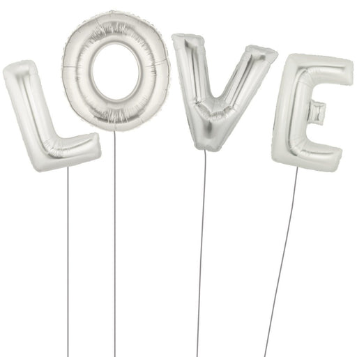 LOVE Huge Silver Foil Balloons