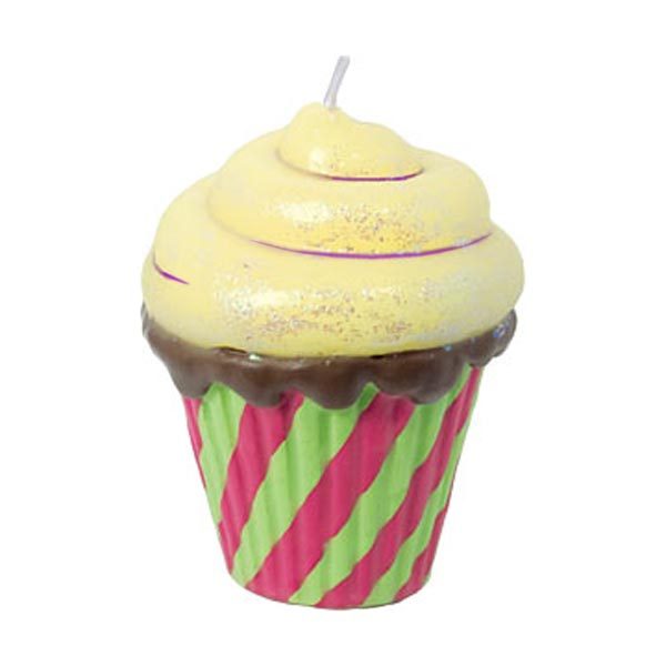 Large Confetti Cupcake Candles - Set of 3
