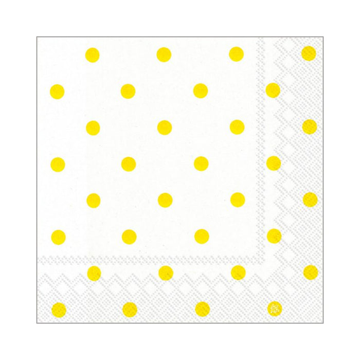 Yellow and White Polka Dot Cocktail Napkins – 2 Packets
