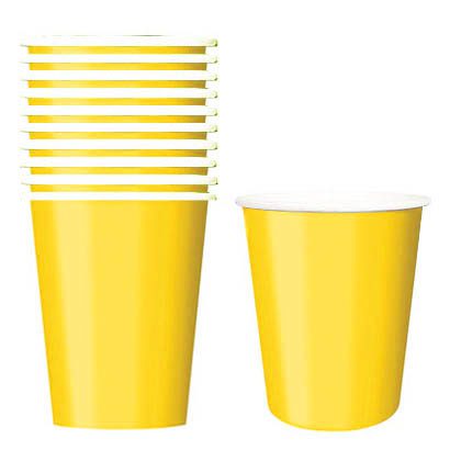 Sunshine Yellow Paper Cups Set