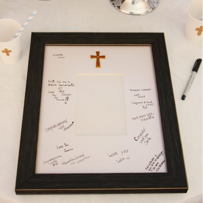 White Paper Cups with Gold Dimensional Cross Stickers Set of 24