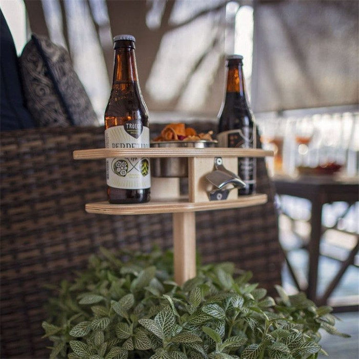 Wood Picnic Collapsible Drinks Table