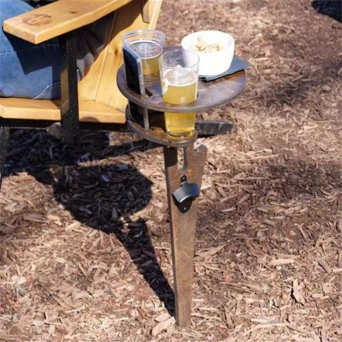 Wood Picnic Collapsible Drinks Table