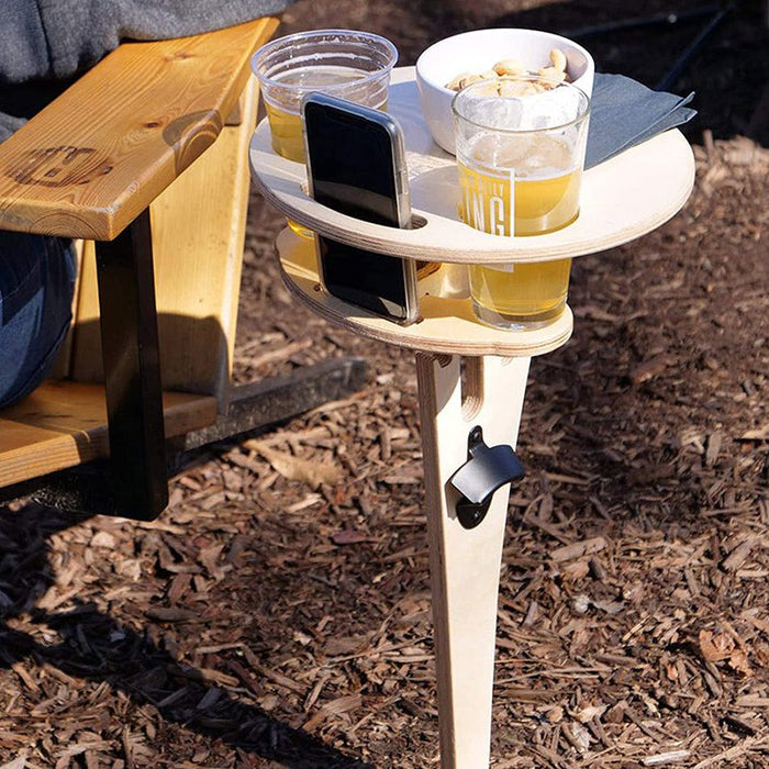 Wood Picnic Collapsible Drinks Table