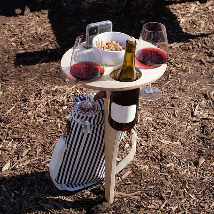 Wood Picnic Collapsible Drinks Table