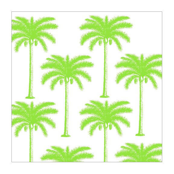Hot Lime Palm Trees Cocktail Napkins – 2 Packets