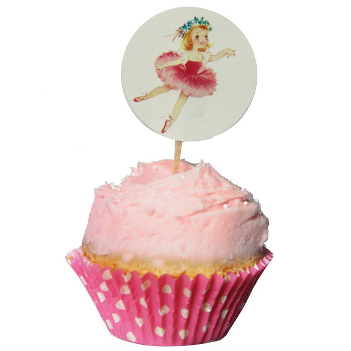 Vintage Ballerina Cupcake Toppers Set of 12