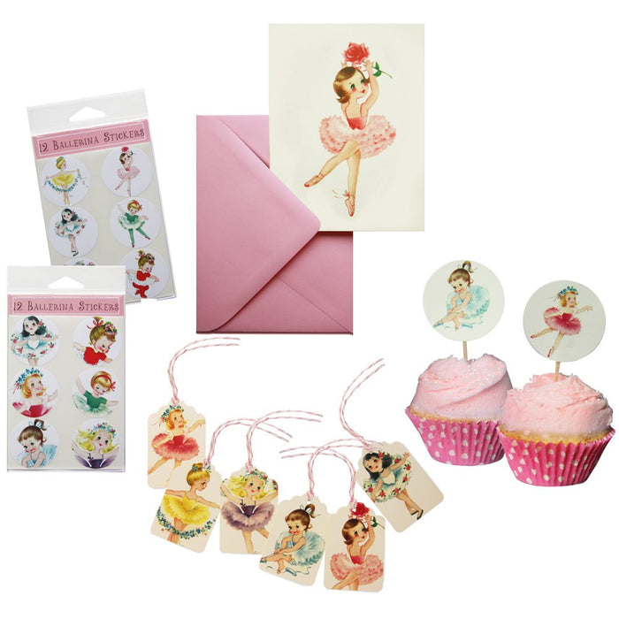 Vintage Ballerina Cupcake Toppers Set of 12