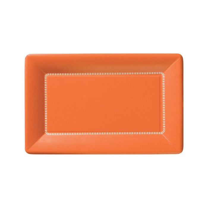 Orange Rectangular Dessert Paper Plates