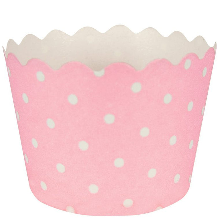 Light Coral Pink Polka Dots Baking Cups