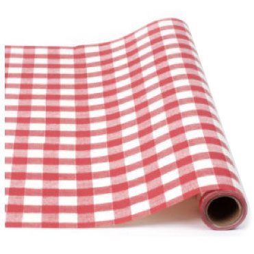 Italian Red and White Gingham 50 Foot Paper Runner