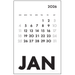 Calendar for January 2026 with a minimalist design on a white background