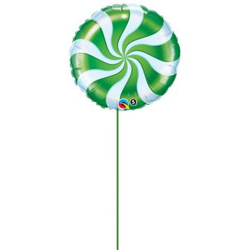 Green Candy Swirl Large Foil Balloons
