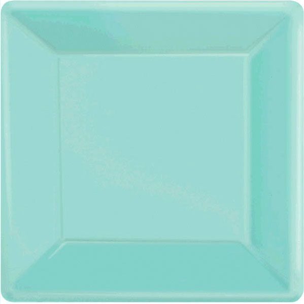 Robin's Egg Blue Square Dinner Paper Plates Set of 20