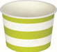 Lime and White Stripe Ice Cream Cups