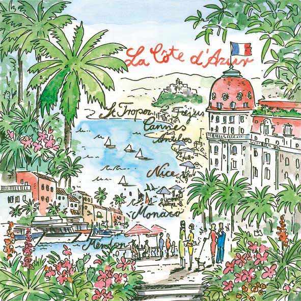 La Cote d'Azur Luncheon Napkins – 2 Packets