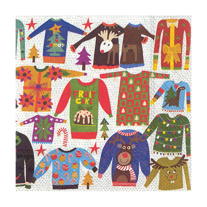 Ugly Christmas Sweater Beverage Paper Napkins – 2 Packets