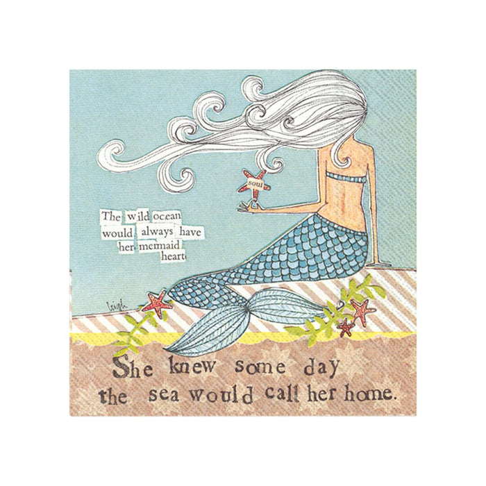 Curly Mermaid Cocktail Paper Napkins – 2 Packets
