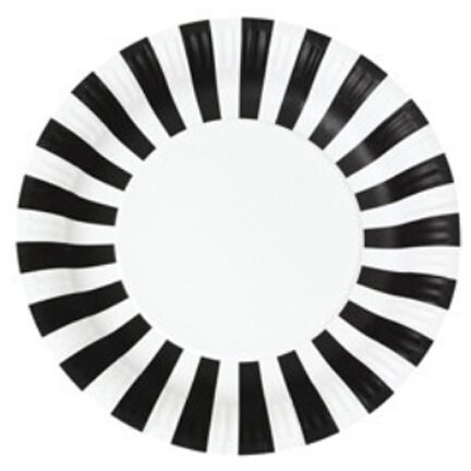 Black and White Stripe Paper Plates