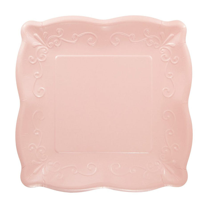 Light Pink Pottery Dessert Paper Plates