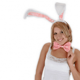Pink and White Polka Dots Bunny Ears Kit