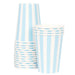 Powder Blue and White Stripes Paper Cups