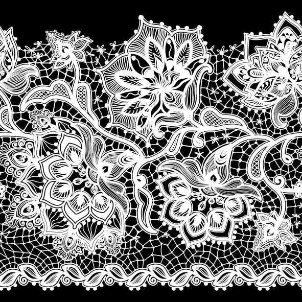 Black and White Chantilly Lace Luncheon Napkins – 2 Packets