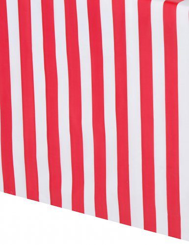 Red and White Stripe Plastic Table Cover