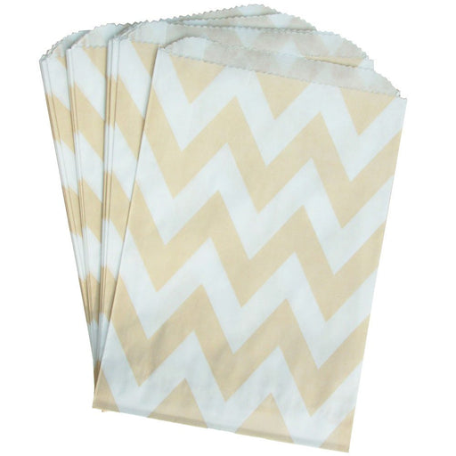 Cream Chevron Paper Treat Bag Set