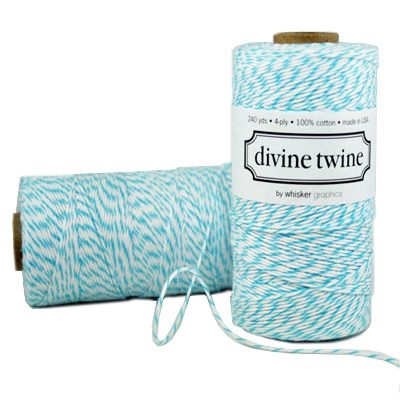 Aqua and White Bakers Twine