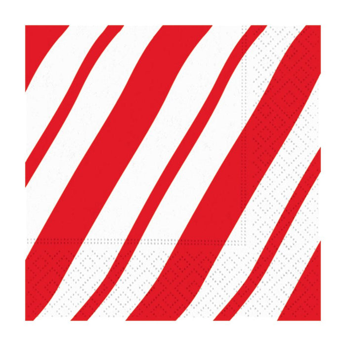 Red and White Candy Swirl Cocktail Napkins – 2 Packets