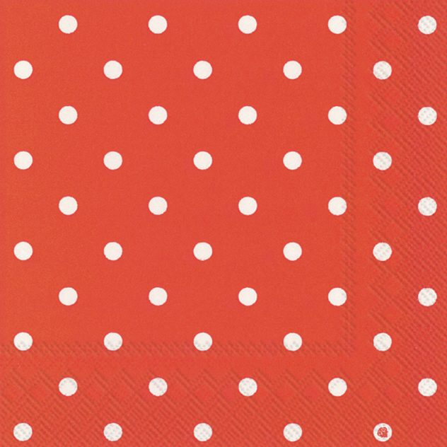 Red and White Small Polka Dots Luncheon Napkins – 2 Packets