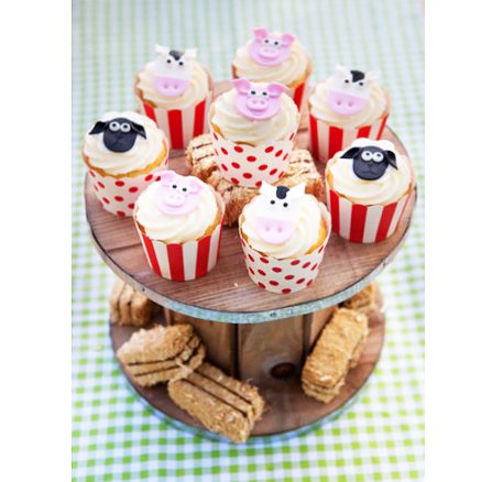Red and White Stripe Baking Cups