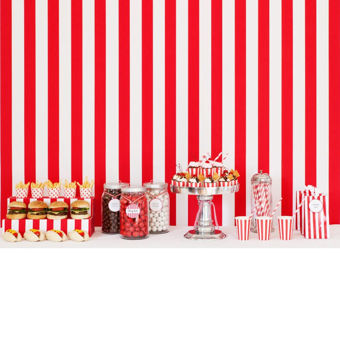 Red and White Stripe Baking Cups