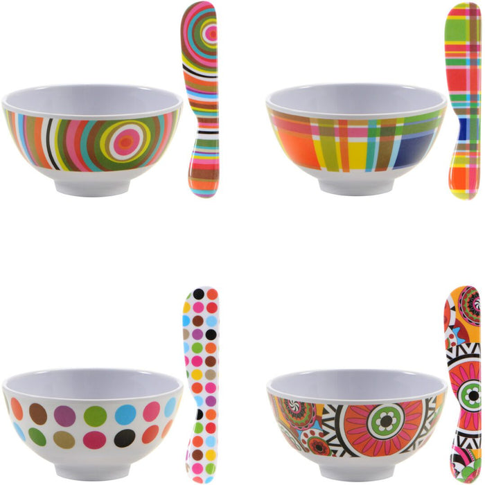 Multi Mini Bowls and Spreaders by French Bull Set of 4