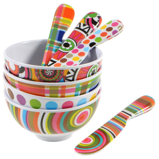 Multi Mini Bowls and Spreaders by French Bull Set of 4