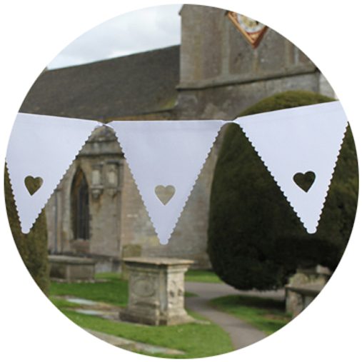 White Heart Bunting